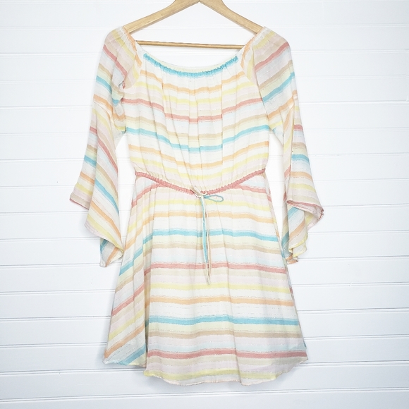 Lovers + Friends Metallic Multicolor Striped Stay Dress in Spring Rainbow - Picture 2 of 11
